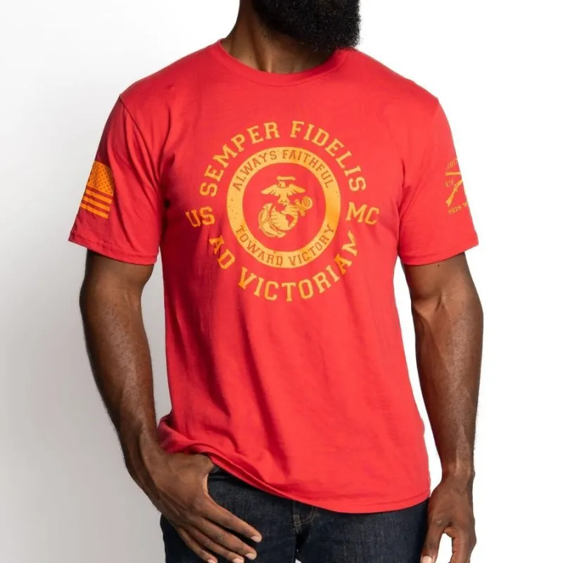 USMC - Toward Victory T-Shirt - Red sold by Grunt Style