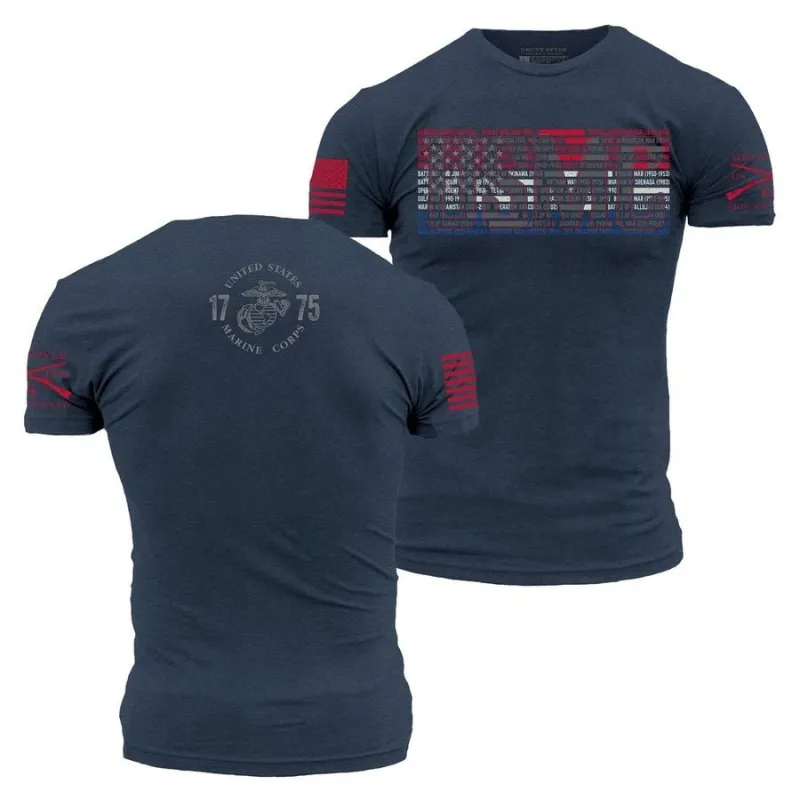 USMC - Through The Ages T-Shirt - Navy sold by Grunt Style