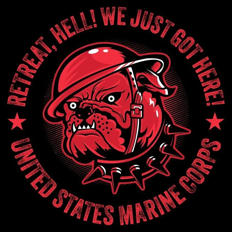 USMC - Retreat, Hell T-Shirt - Black sold by Grunt Style product image thumbnail 2