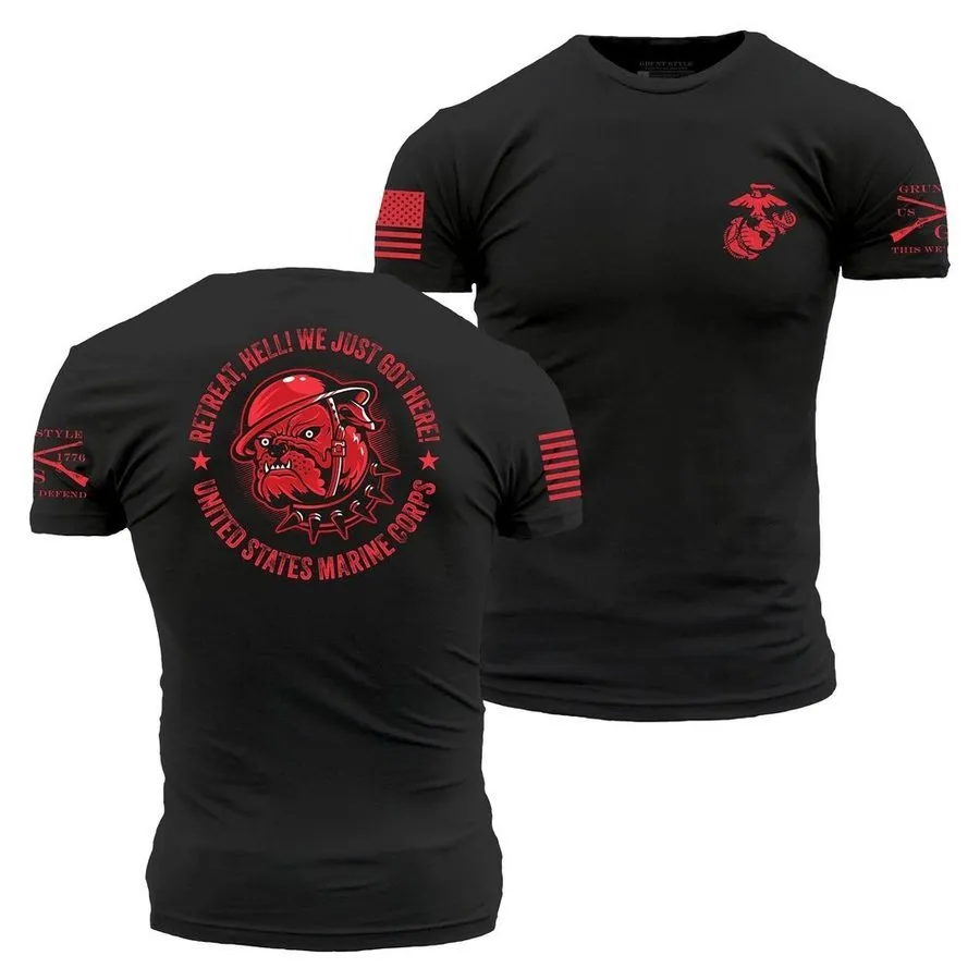 USMC - Retreat, Hell T-Shirt - Black sold by Grunt Style product image thumbnail 3