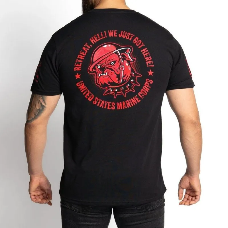USMC - Retreat, Hell T-Shirt - Black sold by Grunt Style