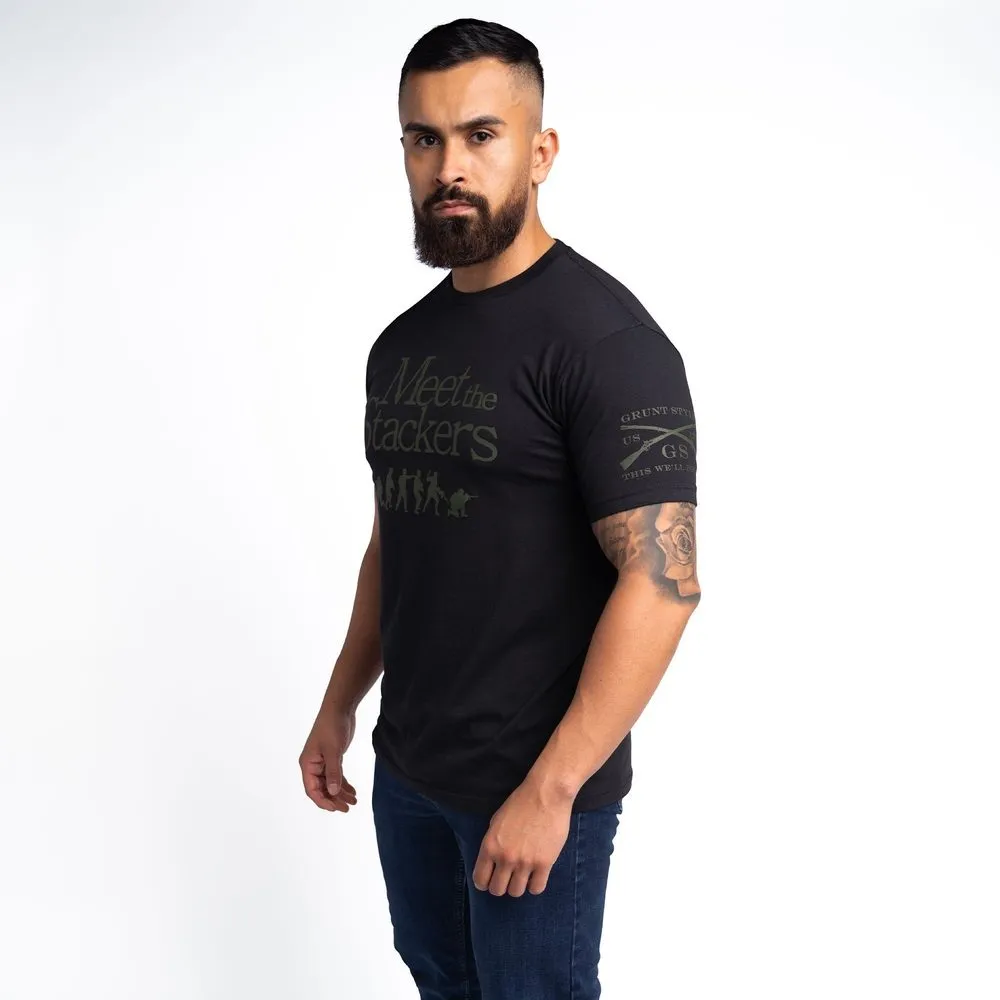 Meet The Stackers T-Shirt - Black sold by Grunt Style product image thumbnail 4