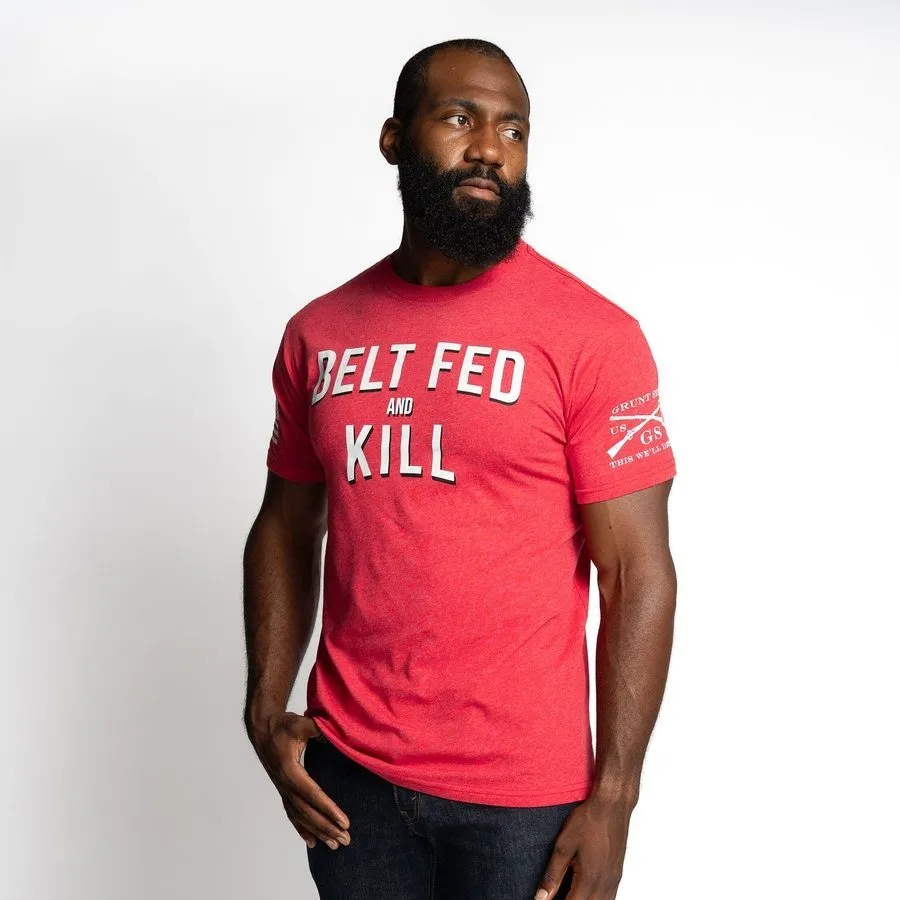 Belt Fed and Kill T-Shirt - Red sold by Grunt Style product image thumbnail 5