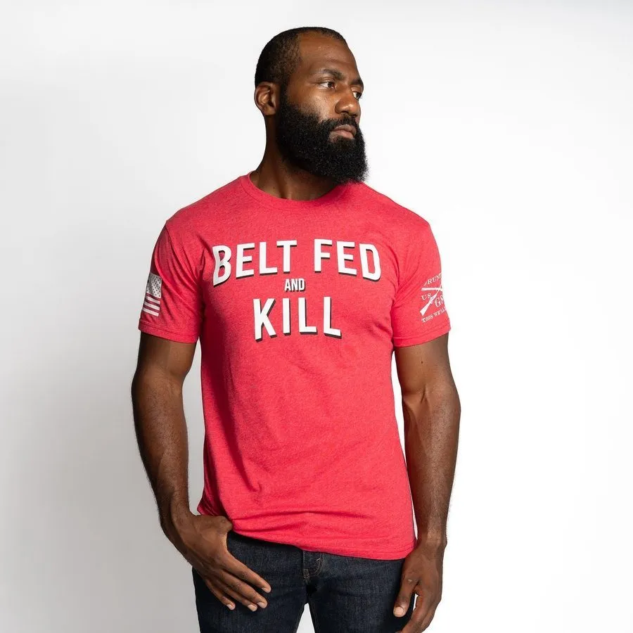 Belt Fed and Kill T-Shirt - Red sold by Grunt Style product image thumbnail 4