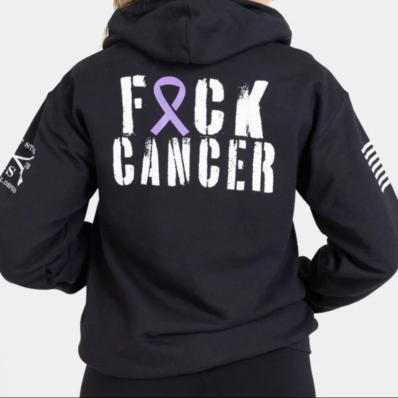 F*ck Cancer Full-Zip Hoodie - Black sold by Grunt Style