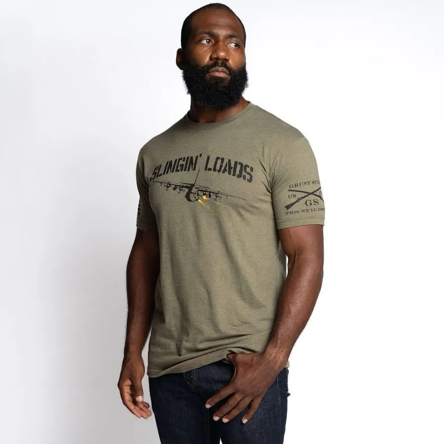 Slingin' Loads T-Shirt - Military Green sold by Grunt Style product image thumbnail 5