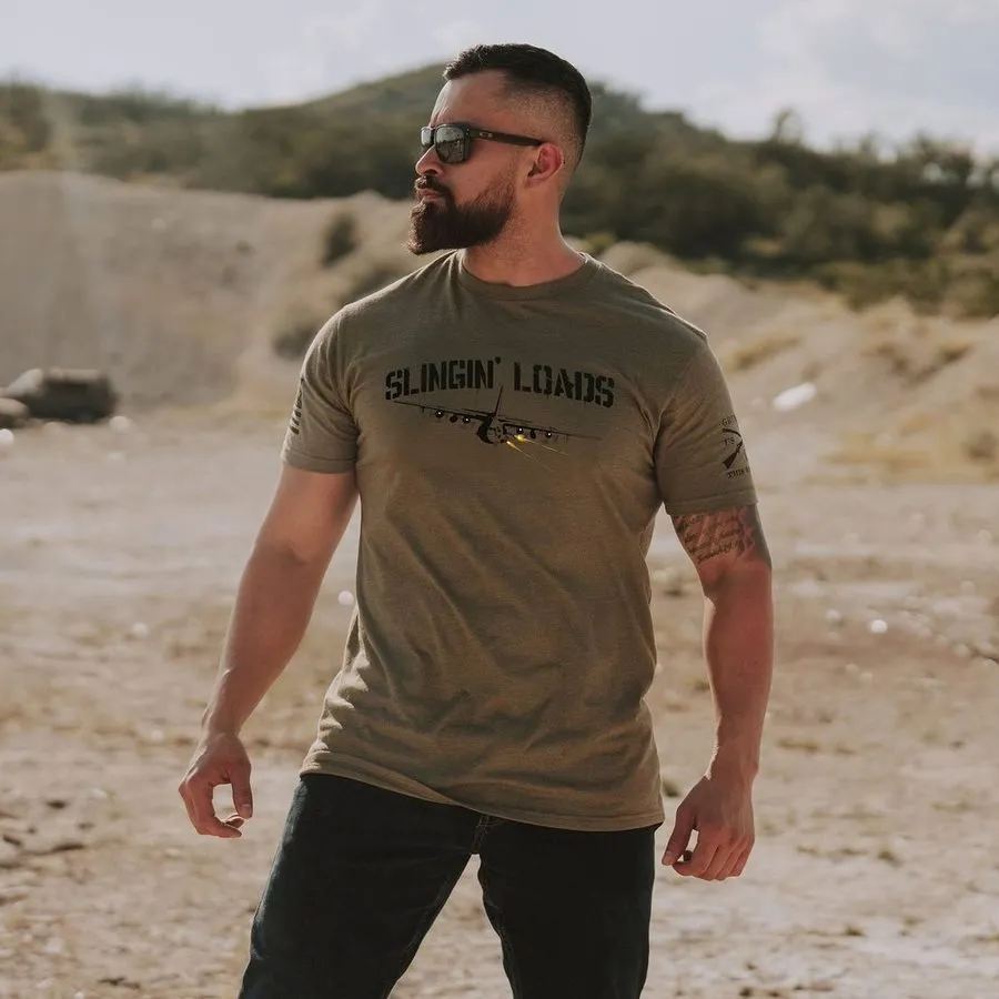 Slingin' Loads T-Shirt - Military Green sold by Grunt Style product image thumbnail 3