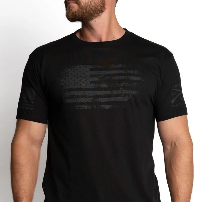 Blackout Vintage American T-Shirt - Black sold by Grunt Style
