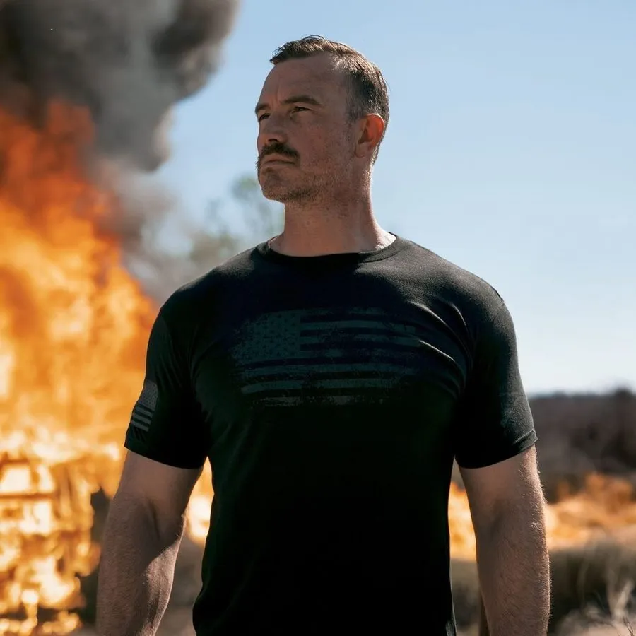 Blackout Vintage American T-Shirt - Black sold by Grunt Style product image thumbnail 5