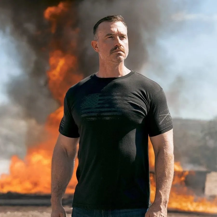 Blackout Vintage American T-Shirt - Black sold by Grunt Style product image thumbnail 4