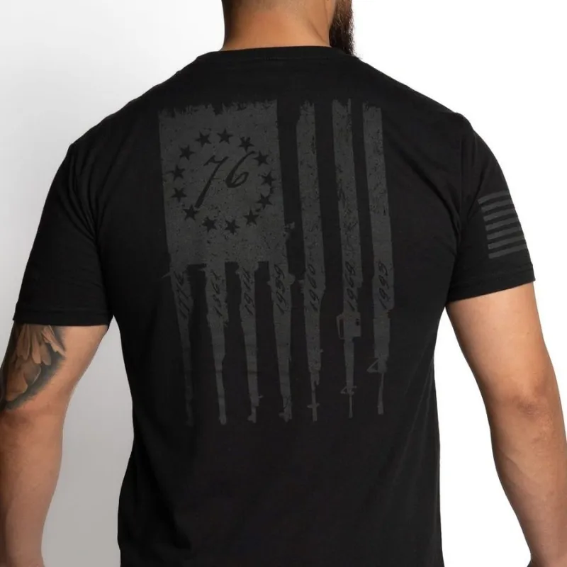 Blackout Betsy Rifle Flag T-Shirt - Black sold by Grunt Style