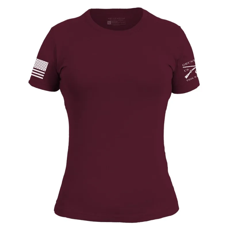 Basic T-Shirt Women's Slim Fit - Maroon sold by Grunt Style