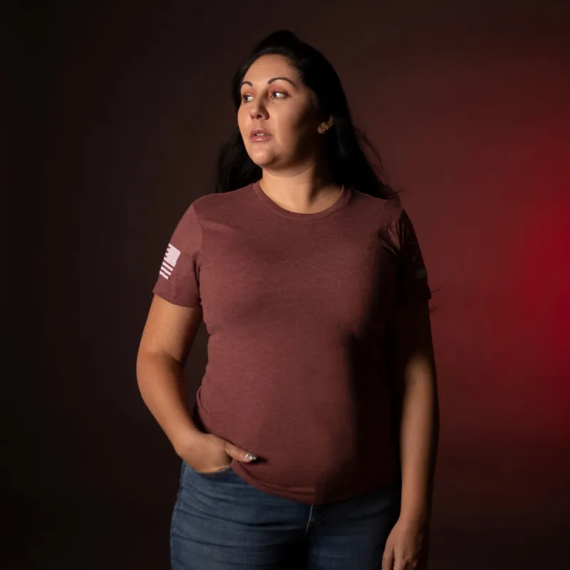 Club Member - Women's Basic Slim Fit T-Shirt - Heather Burgundy made by Grunt Style