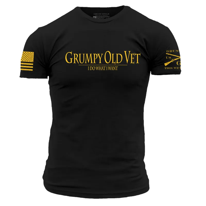 Grumpy Old Vet T-Shirt - Black sold by Grunt Style