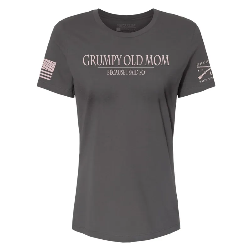 Women's Grumpy Old Mom Relaxed Fit T-Shirt - Asphalt sold by Grunt Style