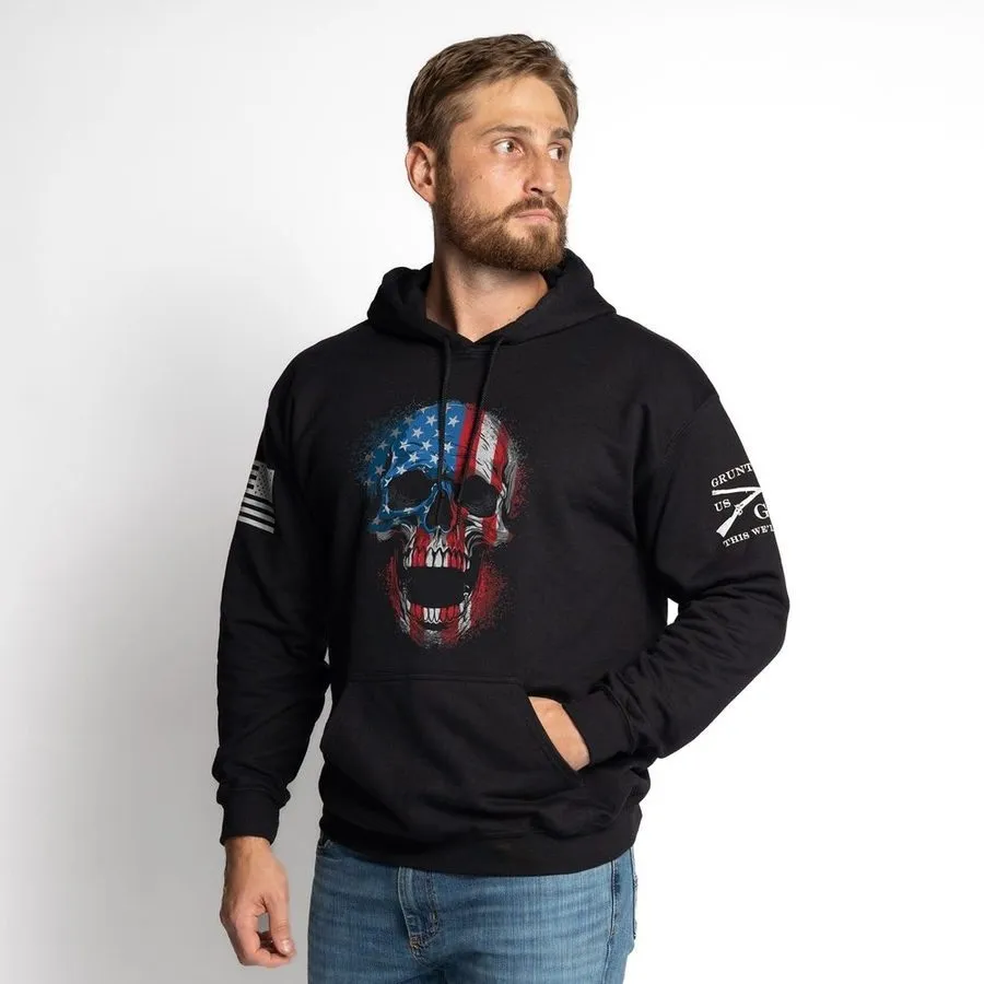 American Reaper Skull Hoodie - Black sold by Grunt Style product image thumbnail 3