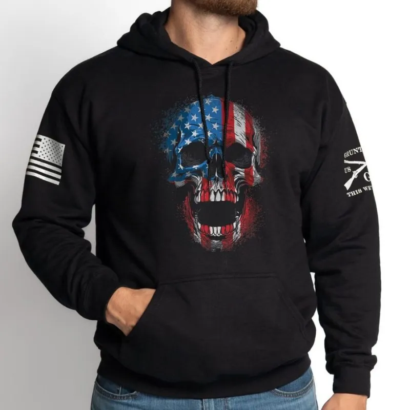 American Reaper Skull Hoodie - Black sold by Grunt Style