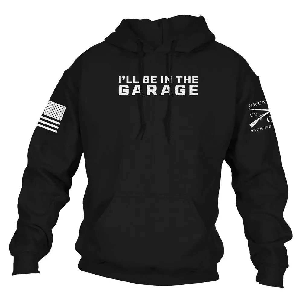 I'll Be In The Garage Hoodie - Black sold by Grunt Style product image thumbnail 3
