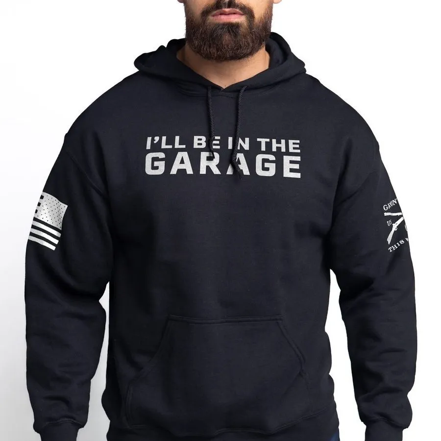 I'll Be In The Garage Hoodie - Black sold by Grunt Style