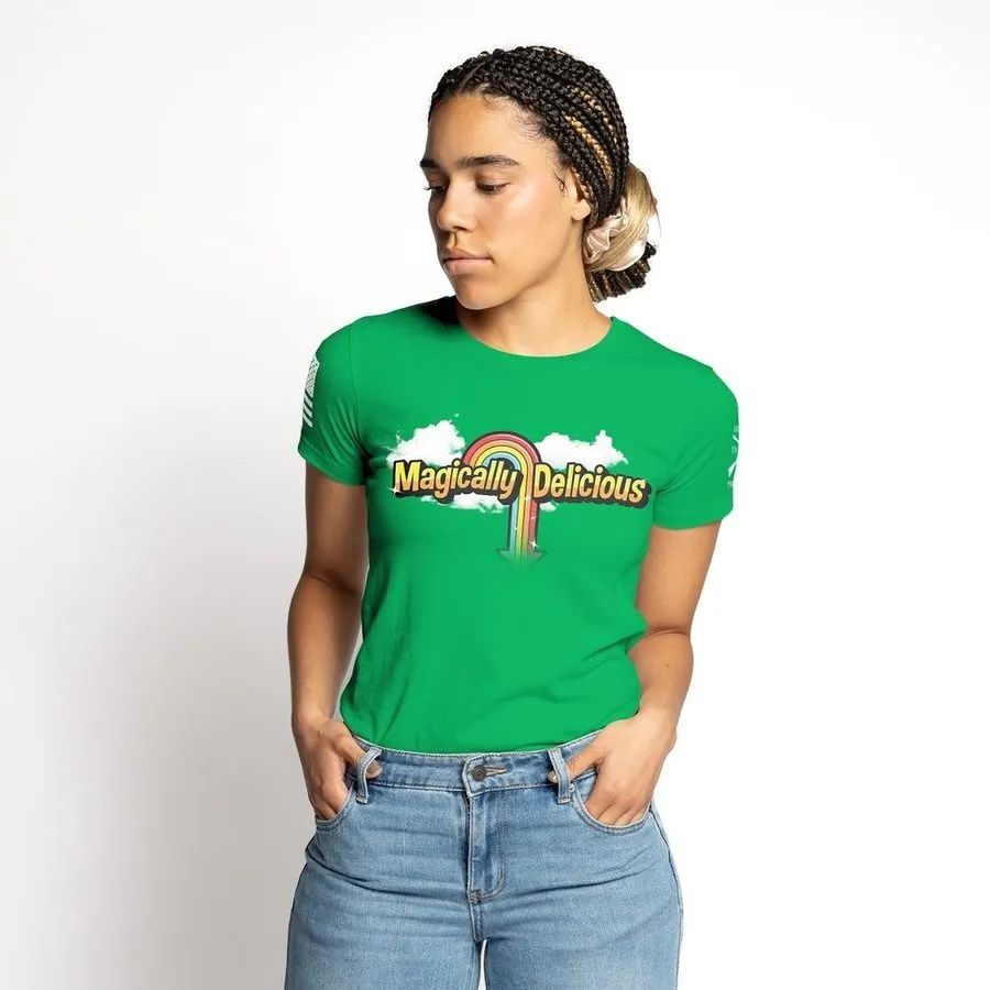 Women's Magically Delicious Slim Fit T-Shirt - Kelly Green sold by Grunt Style product image thumbnail 3