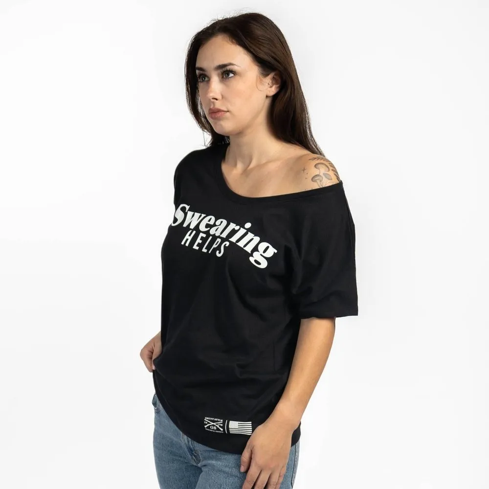 Women's Swearing Helps Slouchy T-Shirt - Black sold by Grunt Style product image thumbnail 5