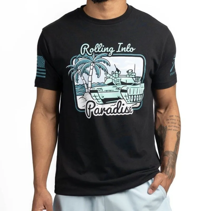 Rolling Into Paradise T-Shirt - Black made by Grunt Style