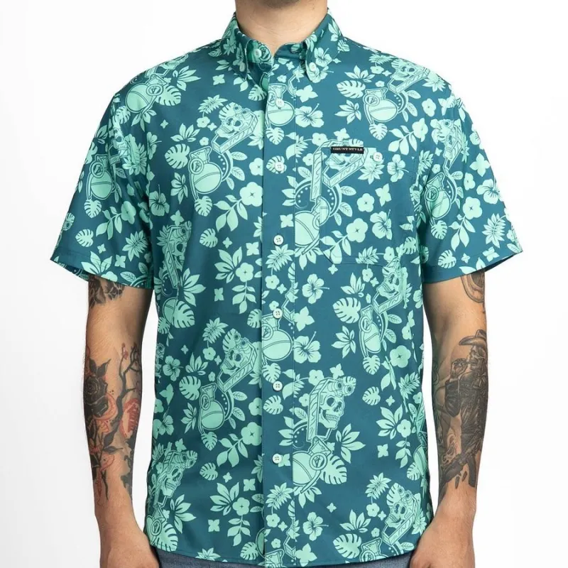 Men's Commander Button Down - Tropical Death Harbor made by Grunt Style