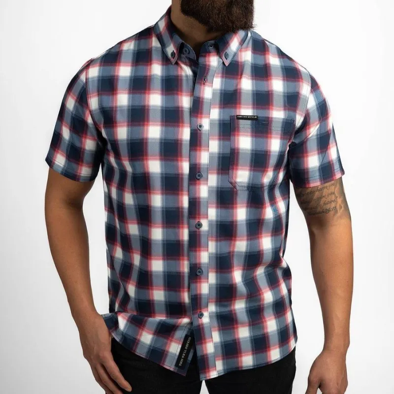 Men's Commander Button Down - Old Glory Plaid sold by Grunt Style