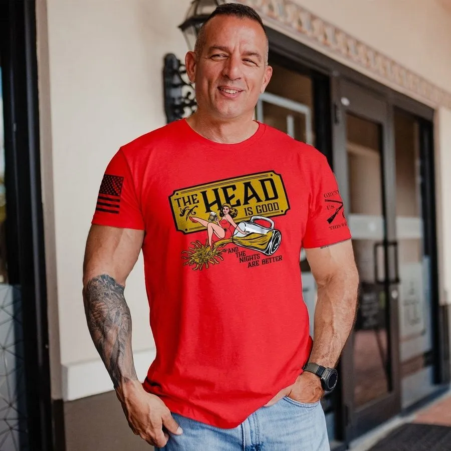 The Head Is Good T-Shirt - Red sold by Grunt Style product image thumbnail 5