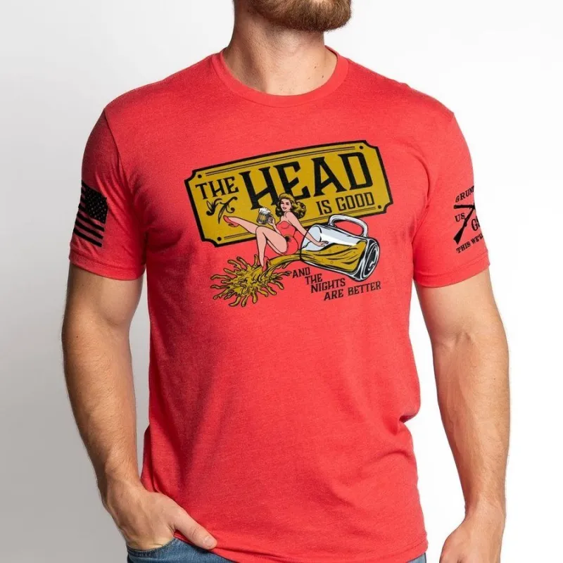 The Head Is Good T-Shirt - Red made by Grunt Style