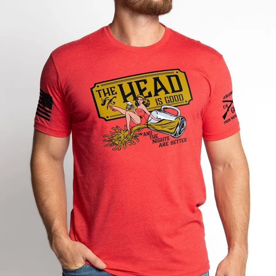 The Head Is Good T-Shirt - Red sold by Grunt Style