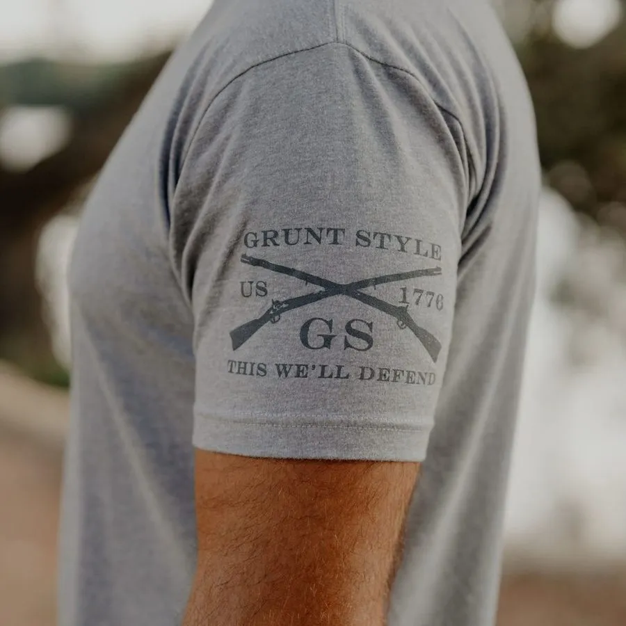 Freedom Flag T-Shirt - Dark Heather Gray sold by Grunt Style product image thumbnail 4