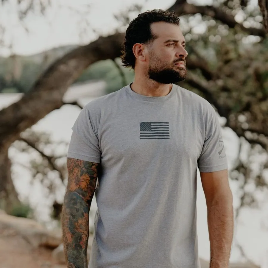 Freedom Flag T-Shirt - Dark Heather Gray sold by Grunt Style product image thumbnail 2