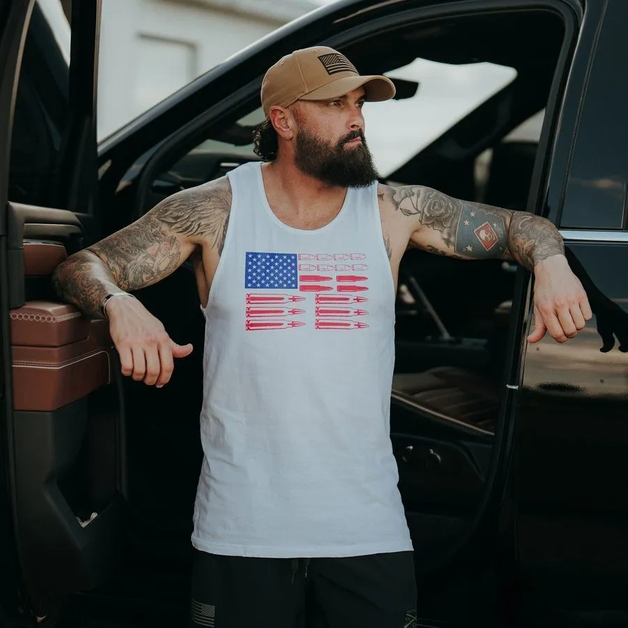 Men's Ammo Flag Tank - White sold by Grunt Style product image thumbnail 2