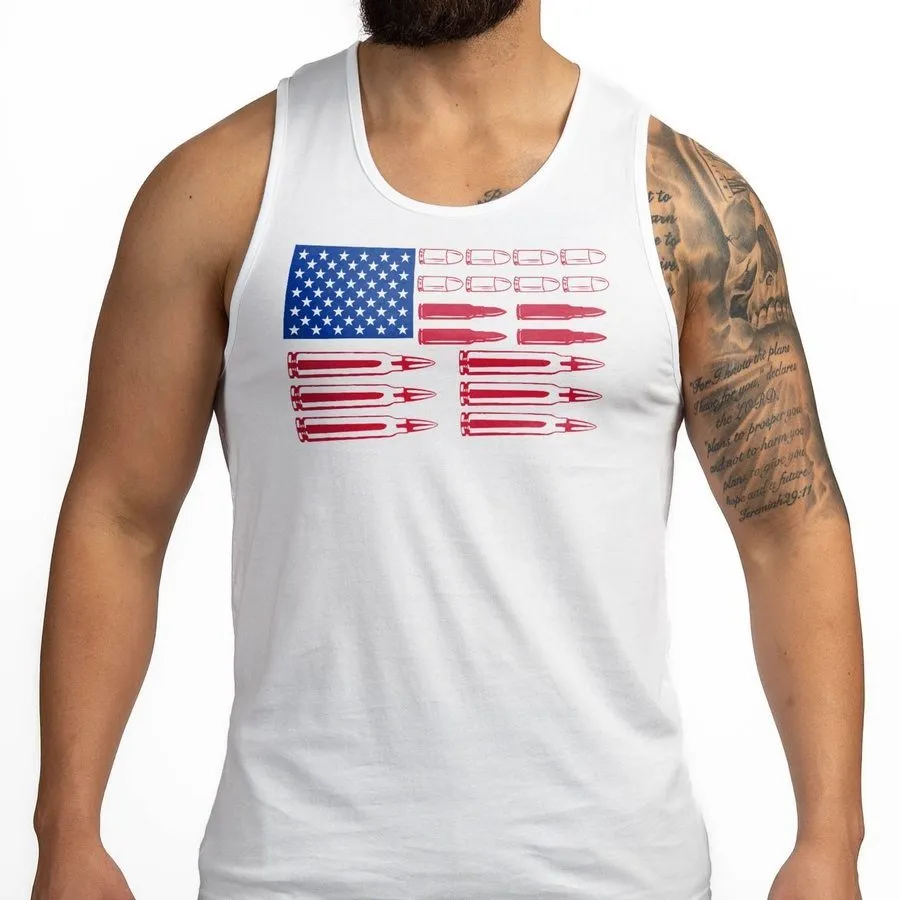 Men's Ammo Flag Tank - White sold by Grunt Style product image thumbnail 5