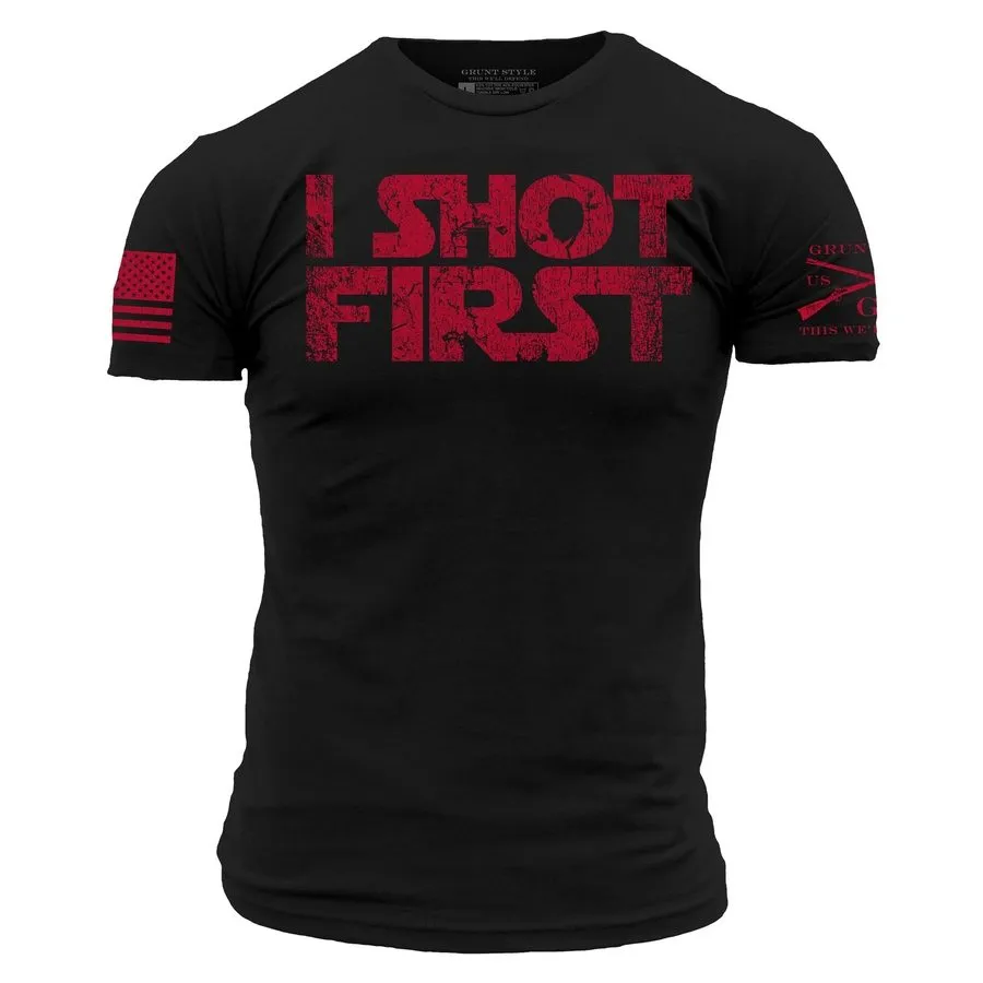 I Shot First T-Shirt - Black sold by Grunt Style