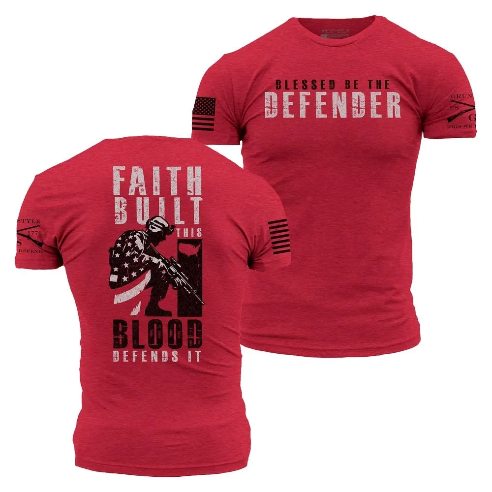 Blessed Be The Defender T-Shirt - Red sold by Grunt Style