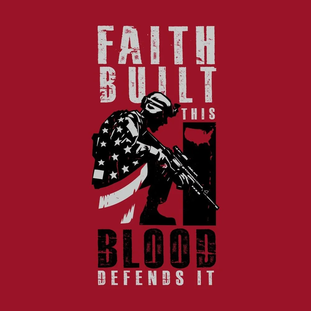 Blessed Be The Defender T-Shirt - Red sold by Grunt Style product image thumbnail 2