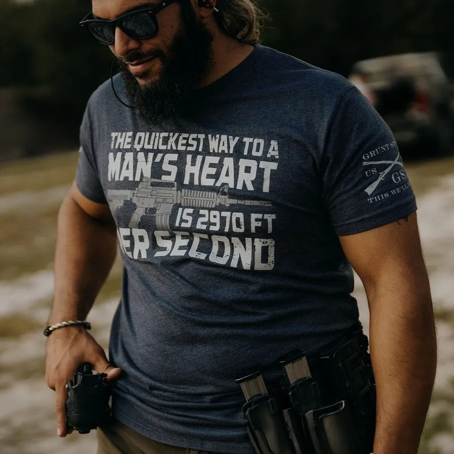 Way To A Heart T-Shirt - Charcoal sold by Grunt Style product image thumbnail 3