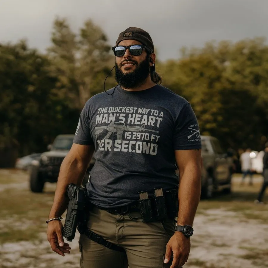 Way To A Heart T-Shirt - Charcoal sold by Grunt Style product image thumbnail 4