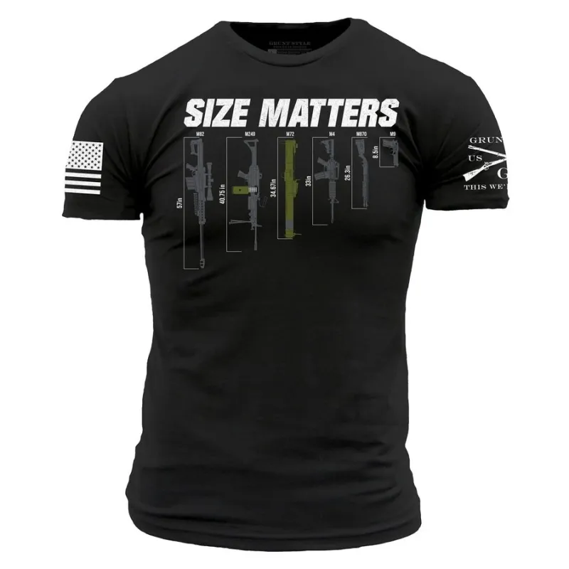 Gun Size Matters T-Shirt - Black made by Grunt Style