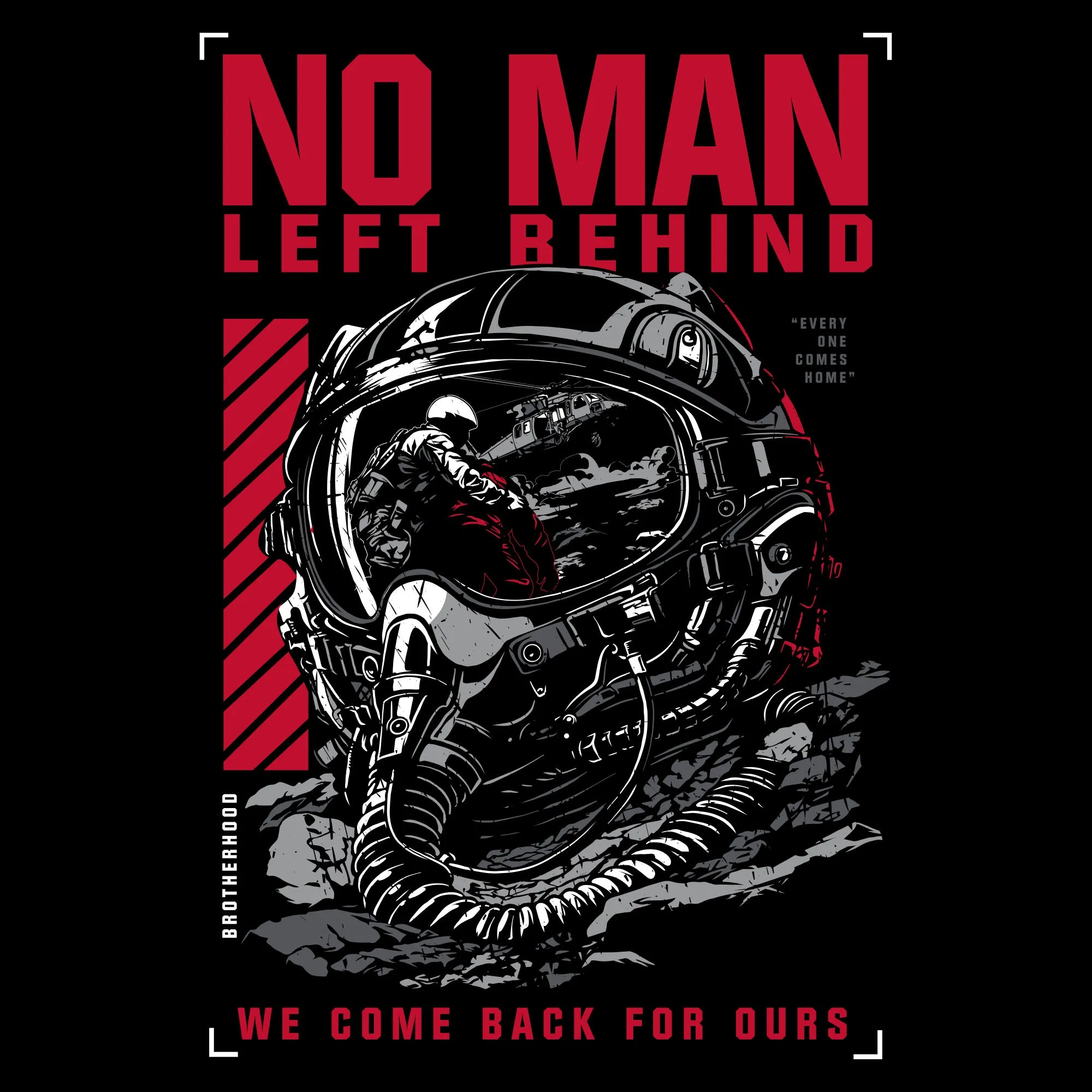 No Man Left Behind T-Shirt - Black sold by Grunt Style product image thumbnail 2