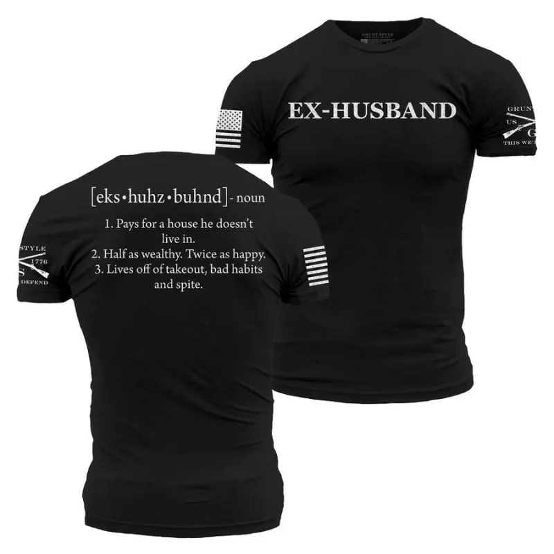 Ex-Husband Defined T-Shirt - Black made by Grunt Style