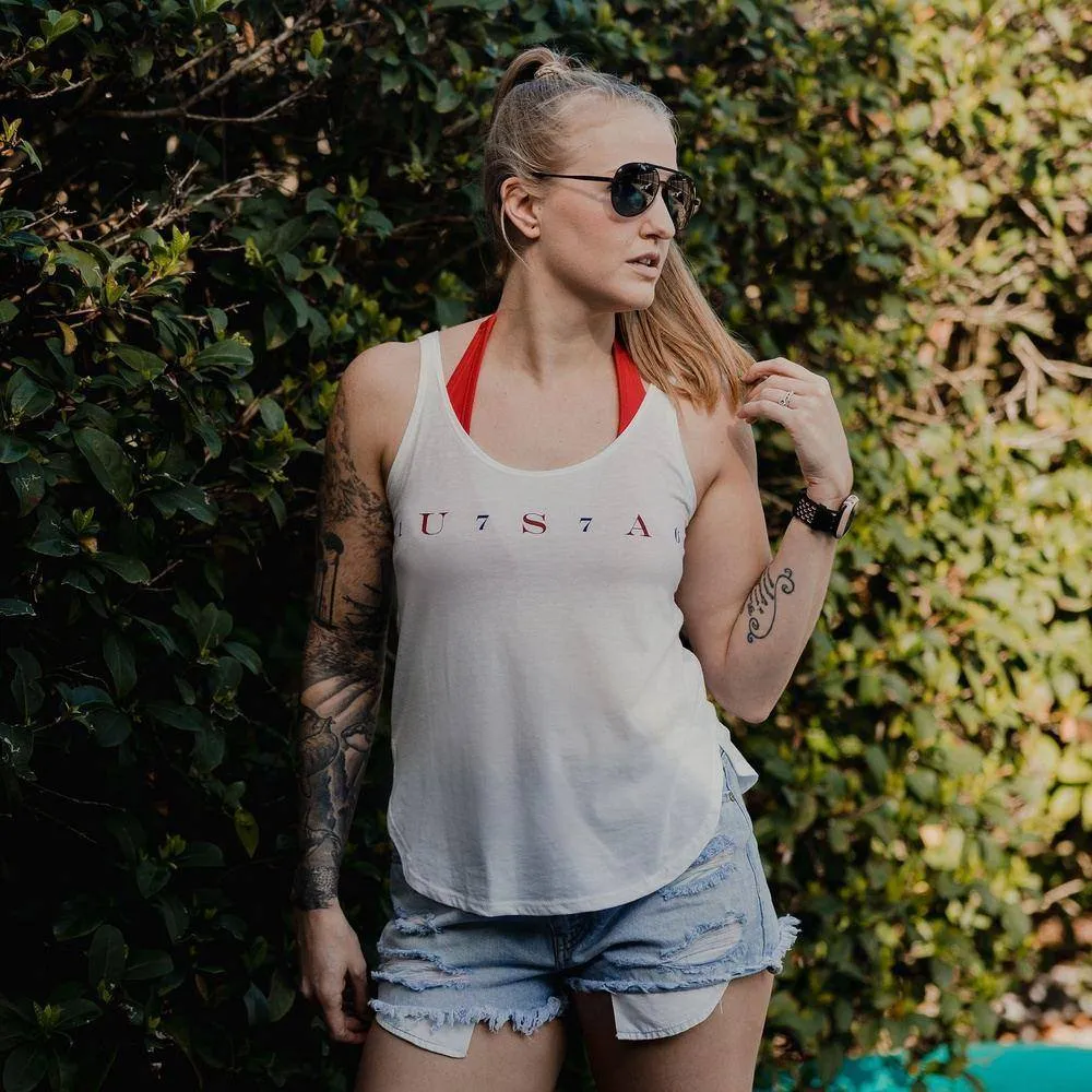Women's USA 76 Flowy Tank - White sold by Grunt Style product image thumbnail 3