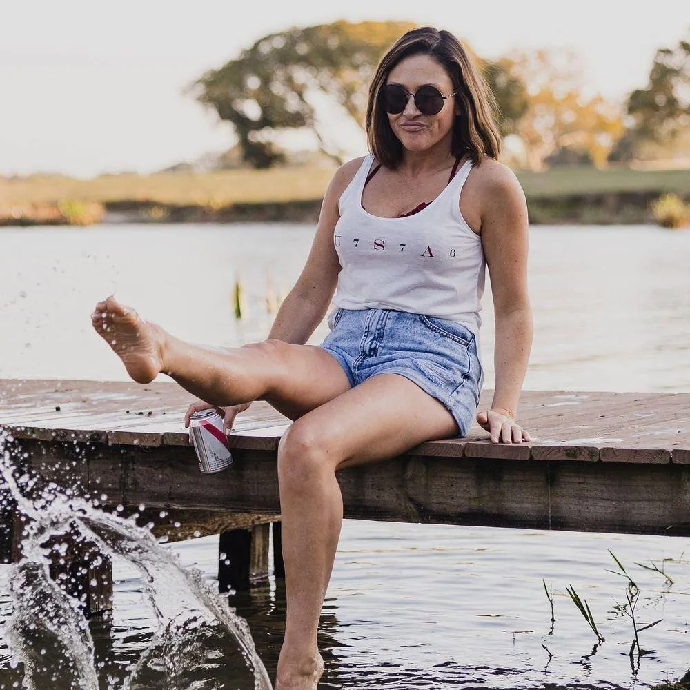 Women's USA 76 Flowy Tank - White sold by Grunt Style product image thumbnail 4