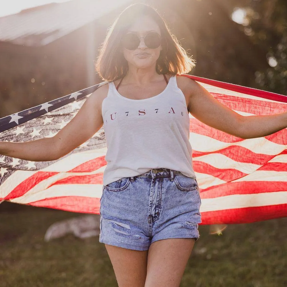 Women's USA 76 Flowy Tank - White sold by Grunt Style product image thumbnail 2