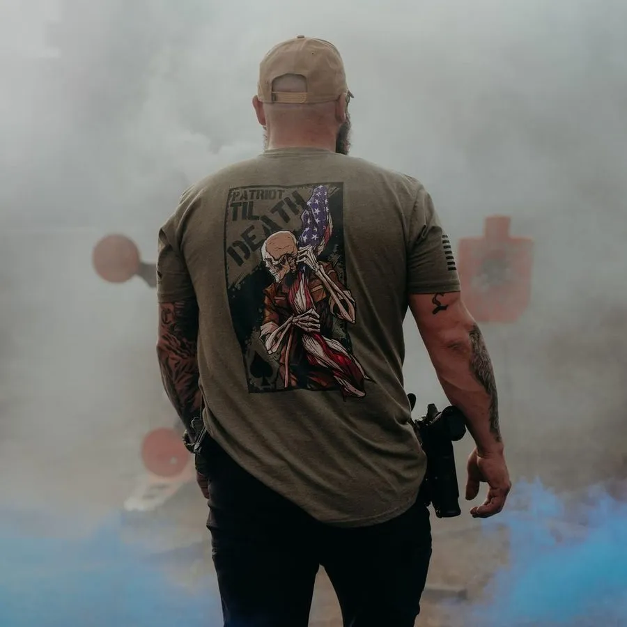 Patriot Til Death T-Shirt - Military Green sold by Grunt Style product image thumbnail 2
