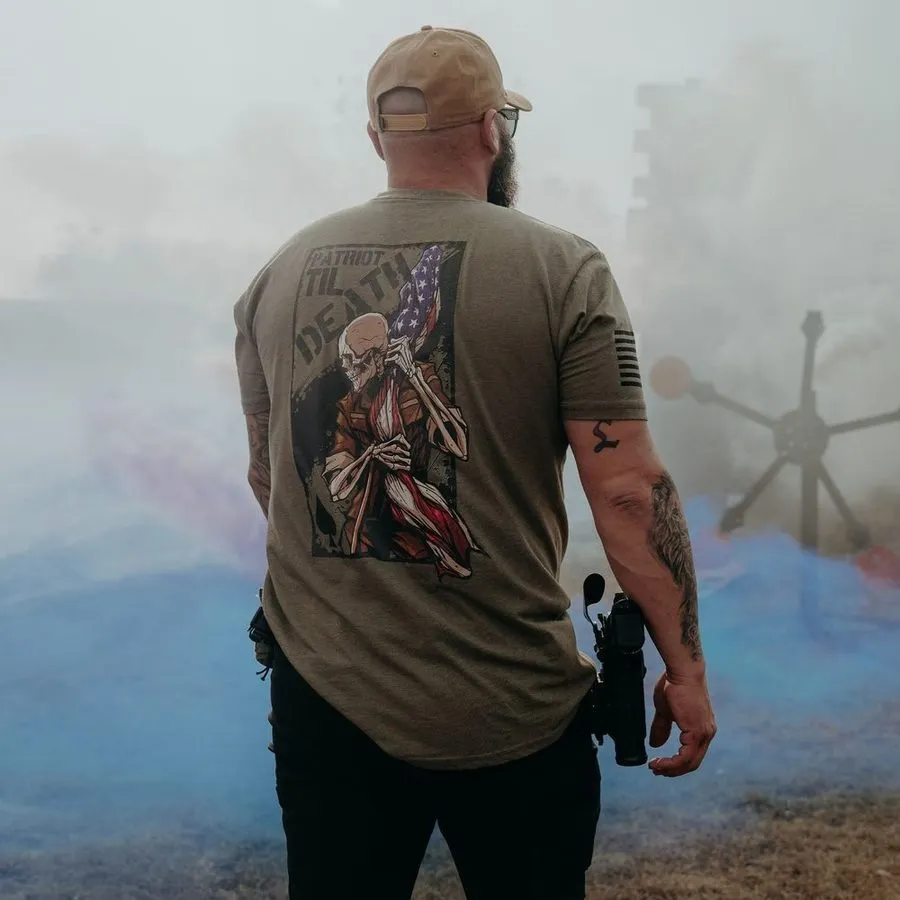 Patriot Til Death T-Shirt - Military Green sold by Grunt Style product image thumbnail 3
