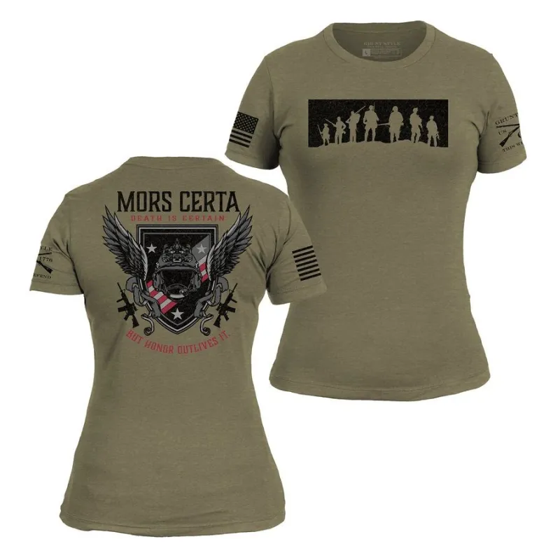 Women's Honor Outlives Slim Fit T-Shirt - Military Green made by Grunt Style
