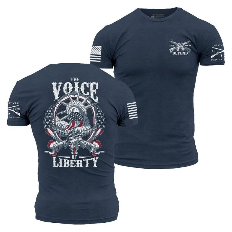 The Voice Of Liberty T-Shirt - Midnight Navy made by Grunt Style